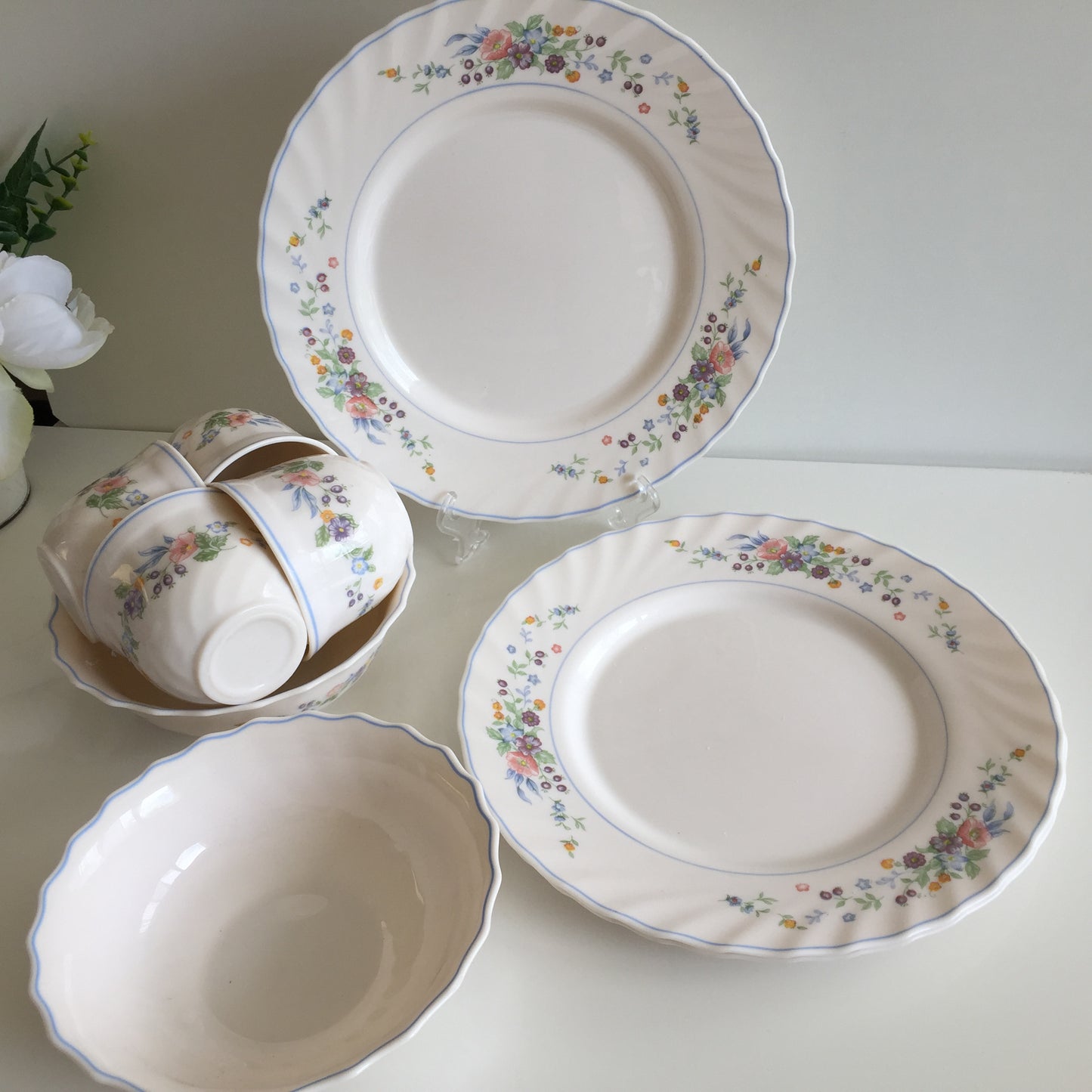 Vintage Luminarc "Victoria" Floral Dinner Set Replacements Made in France