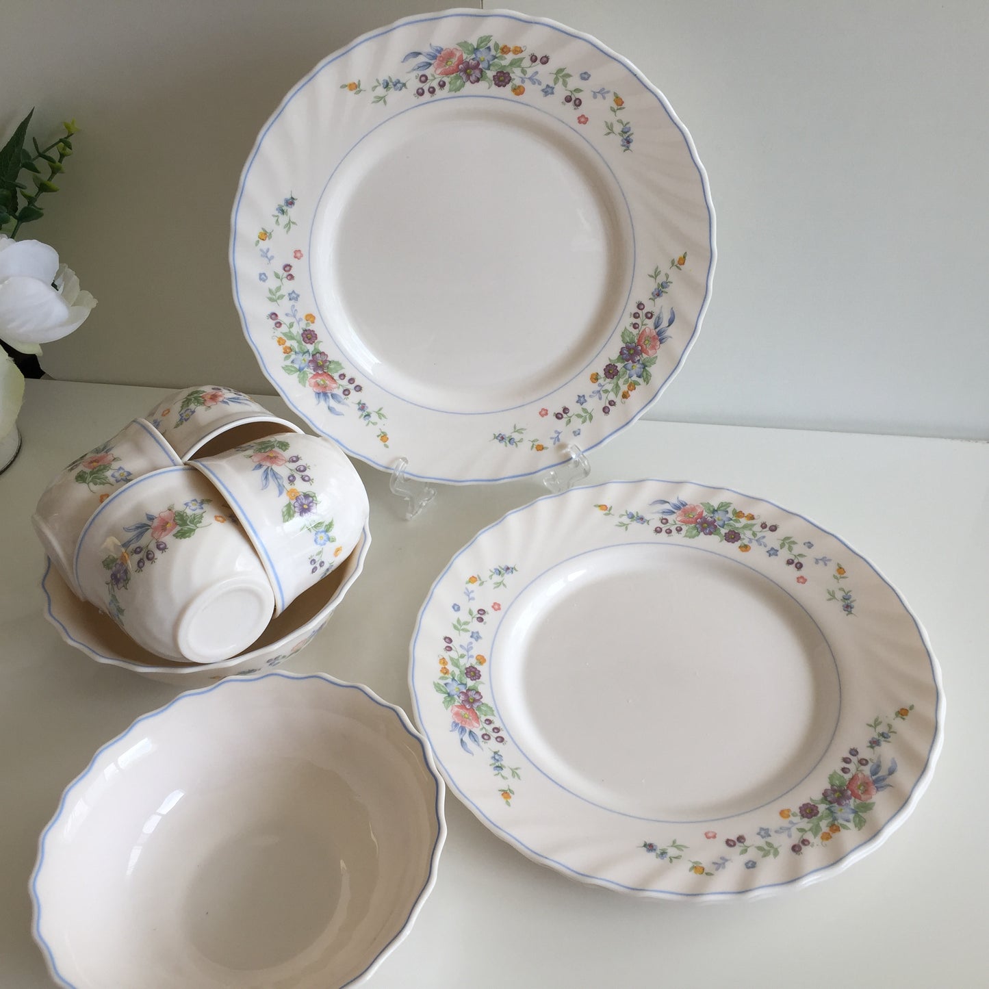Vintage Luminarc "Victoria" Floral Dinner Set Replacements Made in France