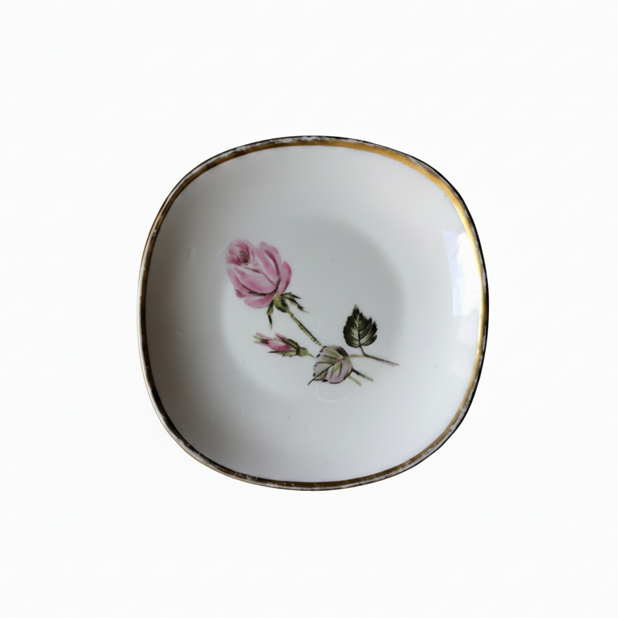Vintage Alka Kunst Bavaria Ring/Pin/Soap/Trinket Dish Red Roses Design