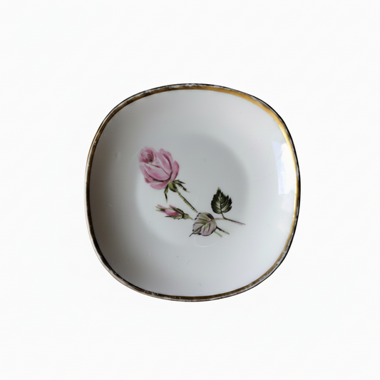 Vintage Alka Kunst Bavaria Ring/Pin/Soap/Trinket Dish Red Roses Design