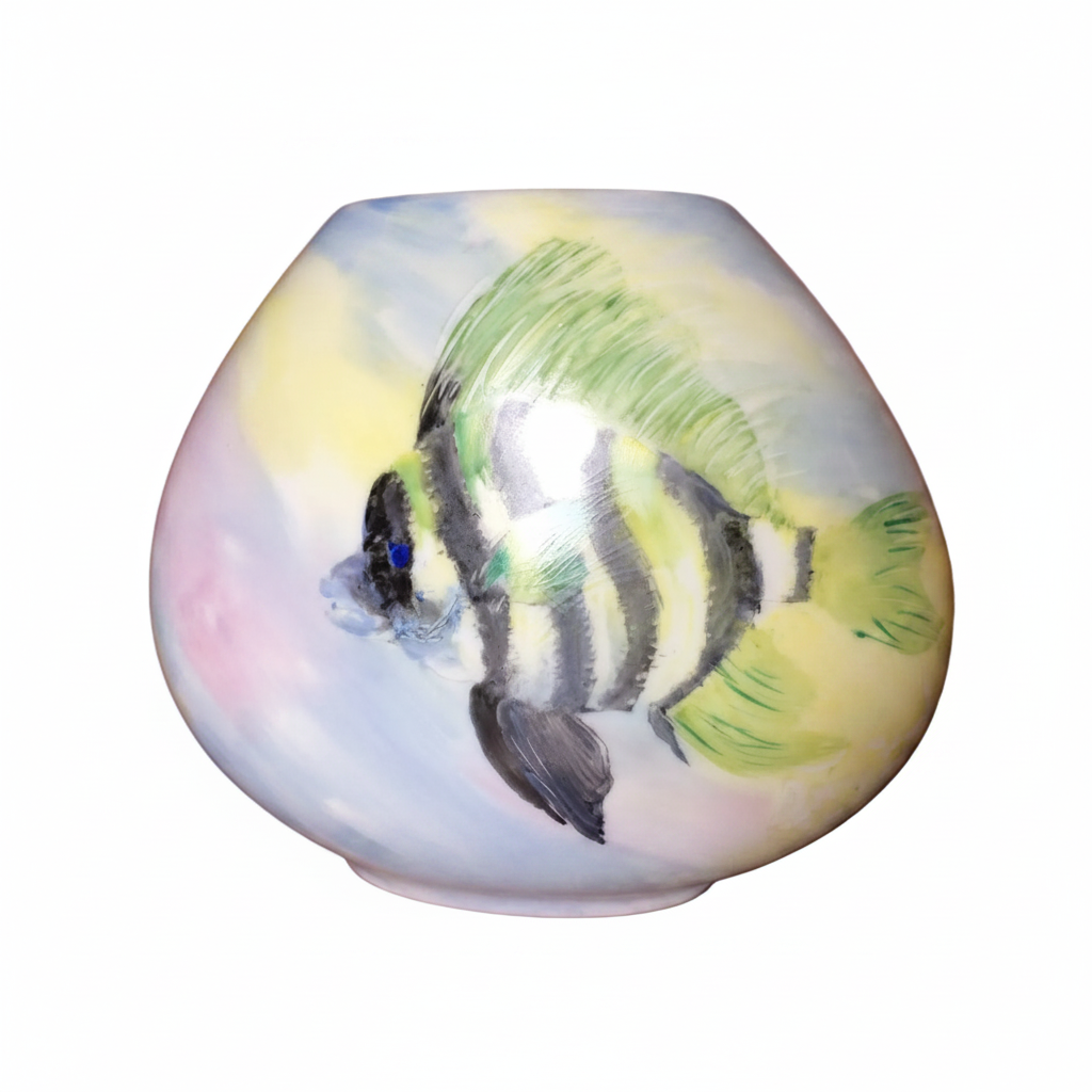 Handpainted Marine/Reef Themed Vintage Ceramic Vase