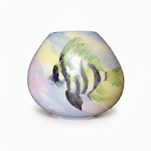 Handpainted Marine/Reef Themed Vintage Ceramic Vase
