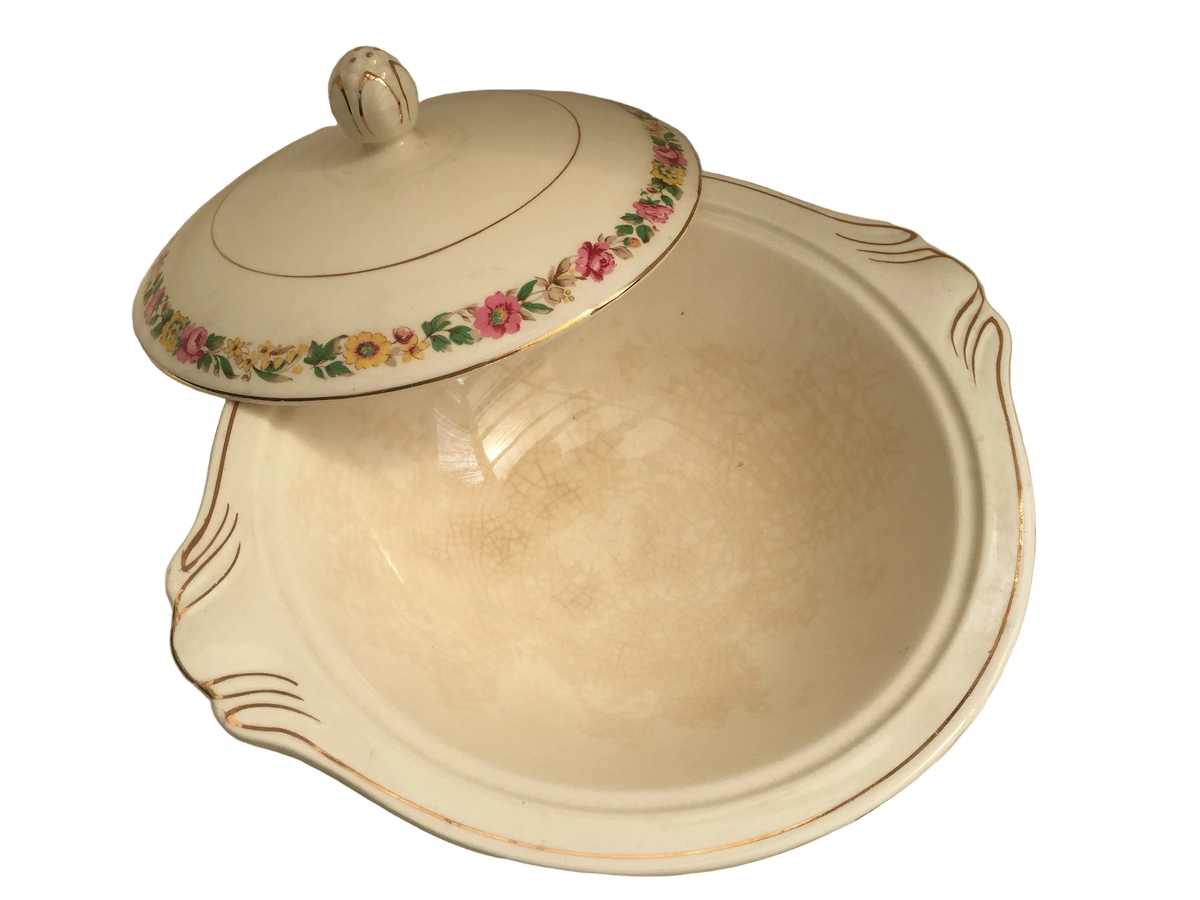 J & G Meakin Vintage Ceramic Vegetable Serving Bowl with Lid