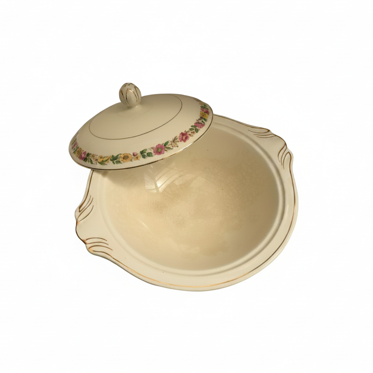J & G Meakin Vintage Ceramic Vegetable Serving Bowl with Lid