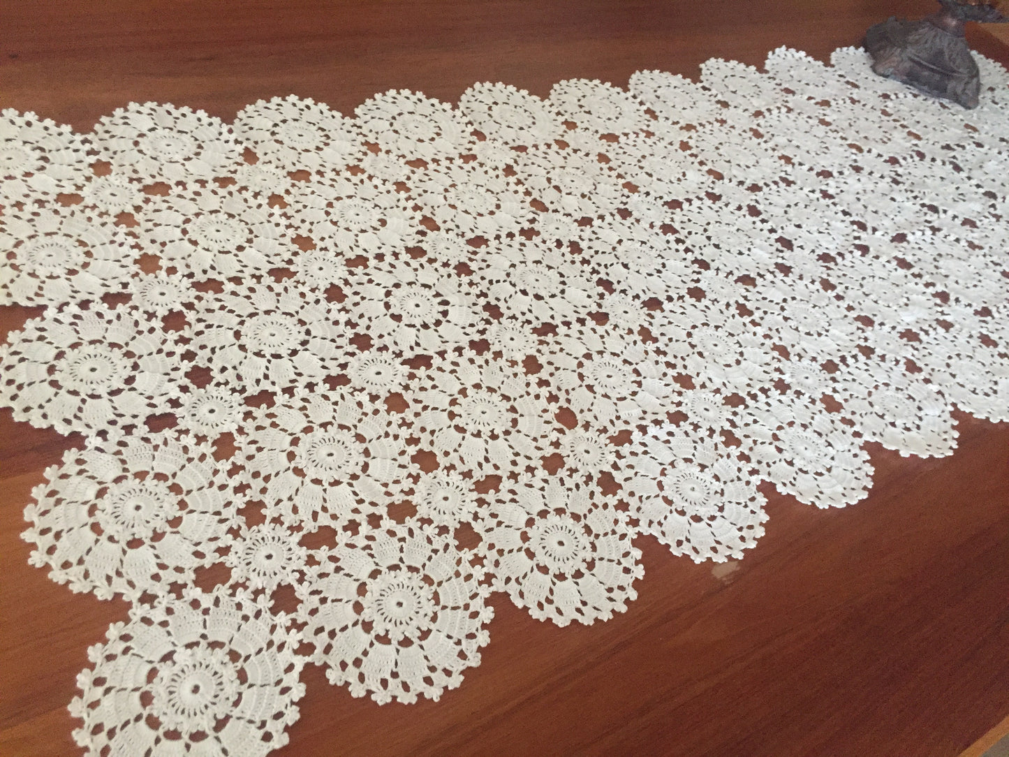 Handmade Vintage Crochet Lace Table Runner