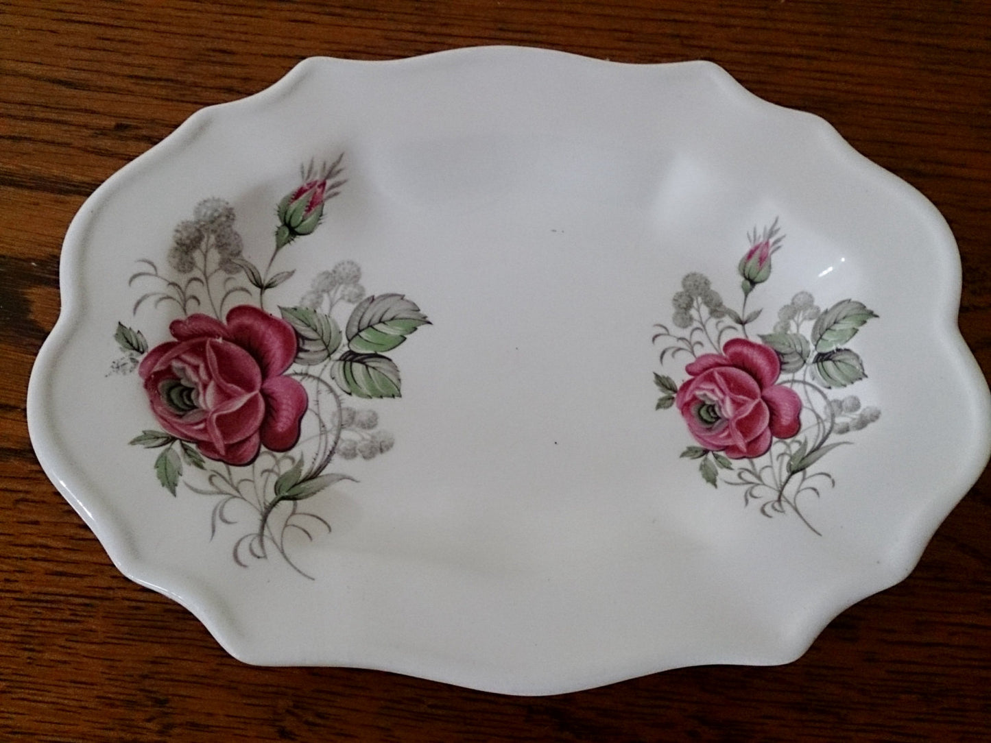 Vintage  Enoch Wedgewood (Tunstall) LTD Oval Platter: Red Roses Pattern