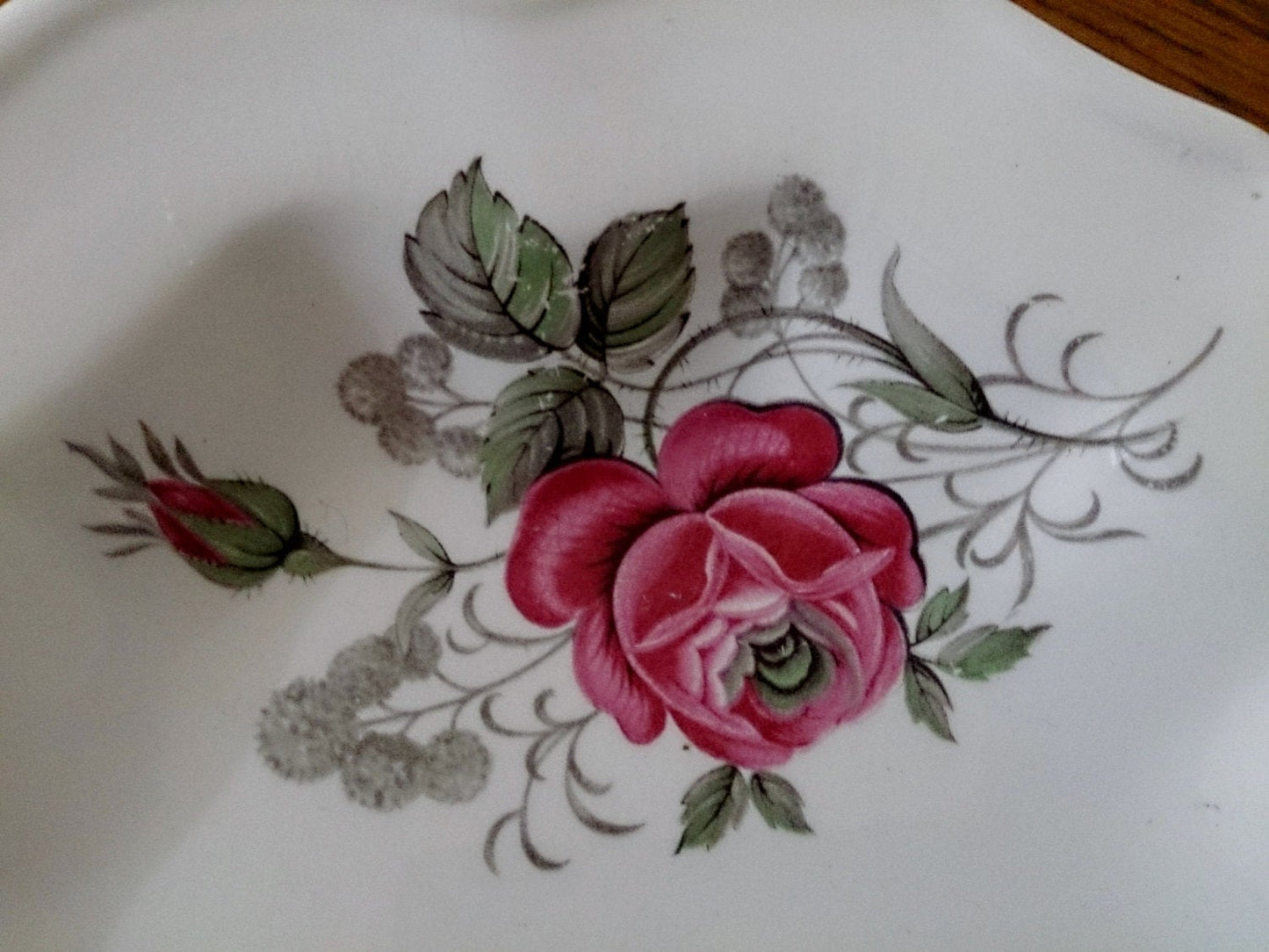 Vintage  Enoch Wedgewood (Tunstall) LTD Oval Platter: Red Roses Pattern