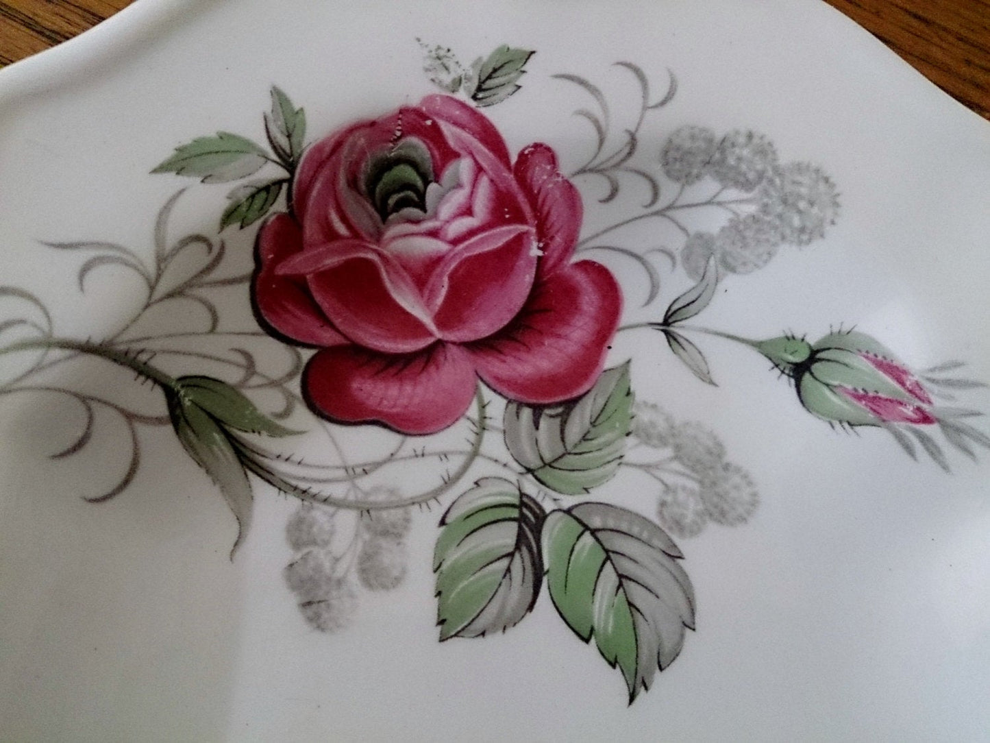 Vintage  Enoch Wedgewood (Tunstall) LTD Oval Platter: Red Roses Pattern