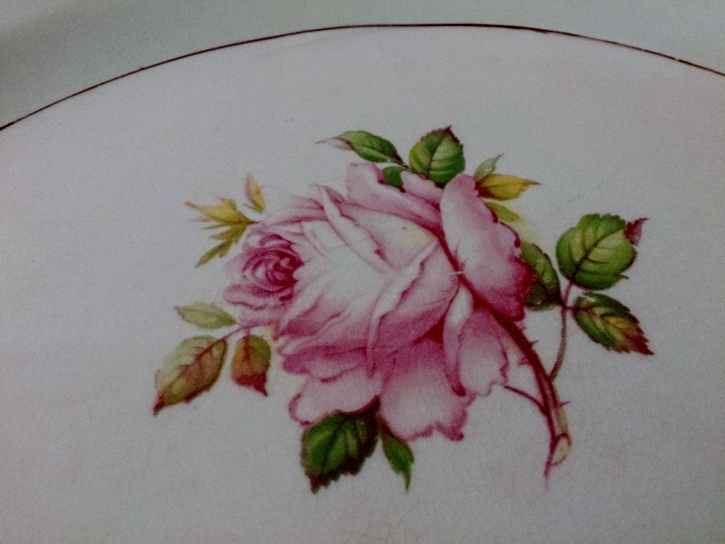 Vintage J & G Meakin (UK) Oval Serving Platter with Red Rose