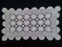 Load image into Gallery viewer, Small Vintage Crocheted Lace Ecru (Natural Cotton) Coloured Table Runner