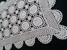 Load image into Gallery viewer, Small Vintage Crocheted Lace Ecru (Natural Cotton) Coloured Table Runner
