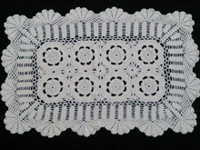 Load image into Gallery viewer, Crocheted Rectangular Vintage Lace Doily or Placemat in Off White/Ivory Colour