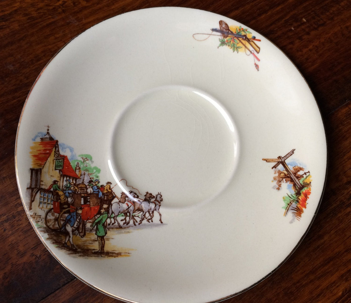 Rare Vintage J & G Meakin (UK) Sunshine Pickwick Pattern 6.5" Saucer