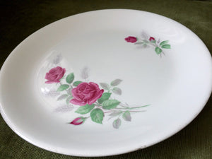 Vintage Alfred Meakin "Crimson Rose" and Wheat Ear 10" Dinner Plate