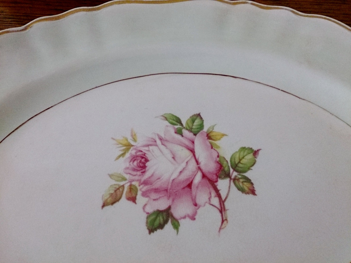 Vintage J & G Meakin (UK) Oval Serving Platter with Red Rose