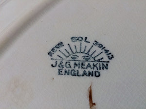 Vintage J & G Meakin (UK) Oval Serving Platter with Red Rose