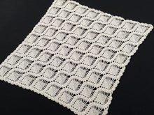 Load image into Gallery viewer, Diamond Shape Vintage Antique Linen White Colour Cotton Lace Crocheted Table Runner