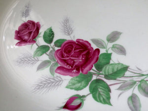 Vintage Alfred Meakin "Crimson Rose" and Wheat Ear 10" Dinner Plate