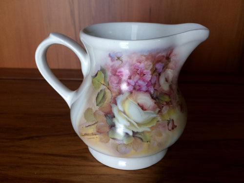 Small English Vintage Ceramic Pitcher/Creamer with Rose Pattern