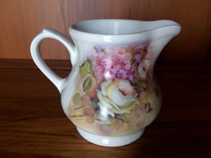 Small English Vintage Ceramic Pitcher/Creamer with Rose Pattern