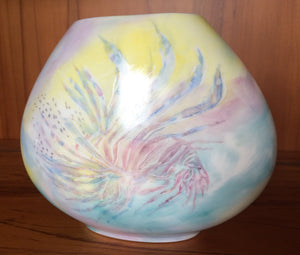 Handpainted Marine/Reef Themed Vintage Ceramic Vase