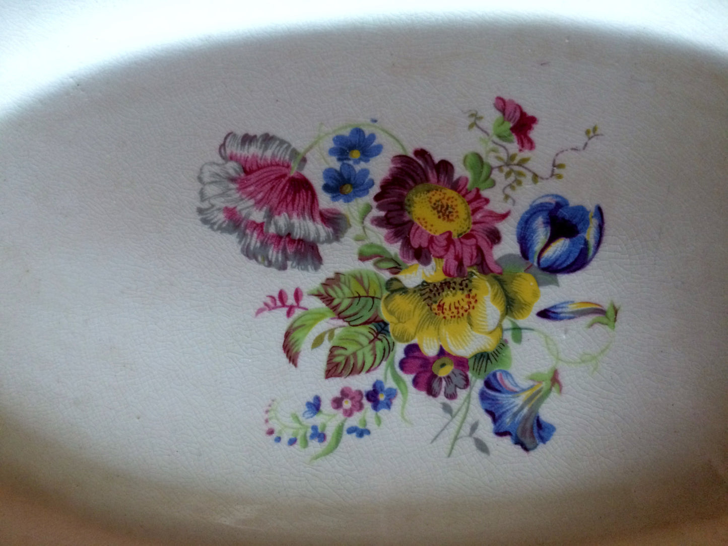 Vintage J G Meakin (England) Oval Sandwich Serving Platter with Poppies