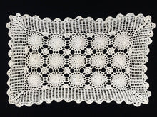 Load image into Gallery viewer, Vintage Oblong Crocheted Antique Linen White Cotton Lace Doily or Tray Cloth