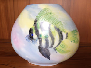 Handpainted Marine/Reef Themed Vintage Ceramic Vase