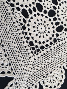 Vintage Ivory Colour Crochet Lace Table Runner