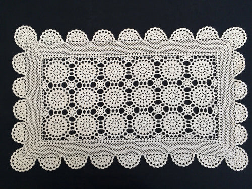 Vintage Ivory Colour Crochet Lace Table Runner