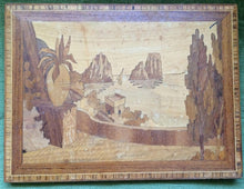 Load image into Gallery viewer, Wooden Intarsia Vintage Wall Décor. Mediterranean Landscape Wooden Inlay Plaque Intarsia
