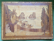 Load image into Gallery viewer, Wooden Intarsia Vintage Wall Décor. Mediterranean Landscape Wooden Inlay Plaque Intarsia