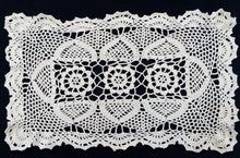 Load image into Gallery viewer, Crocheted Ivory Coloured Vintage Chunky Cotton Lace Doily, Tray Cloth or Placemat