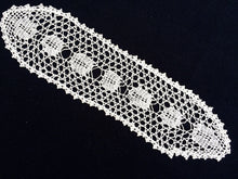 Load image into Gallery viewer, Vintage Off-White Oval Filet Crochet Sandwich Doily
