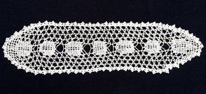 Vintage Off-White Oval Filet Crochet Sandwich Doily