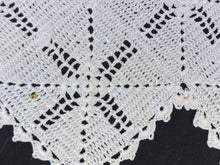 Load image into Gallery viewer, White Vintage Crocheted Oblong Cotton Lace Doily