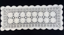 Load image into Gallery viewer, Vintage Crocheted Off White/Cream Crochet Lace Table Runner