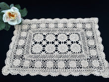 Load image into Gallery viewer, Vintage Oblong Crochet Lace Doily/Placemat in Ecru/Ivory