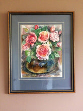 Load image into Gallery viewer, Original Phyllis Veith Watercolour Still Life Flowers/Roses Pastel Painting