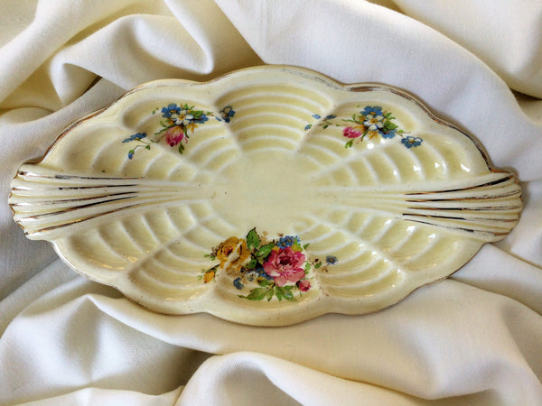 A J Wilkinson Royal Staffordshire Honeyglaze Vintage Oval Candy Bowl