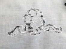 Load image into Gallery viewer, Vintage Embroidered Angel Pattern Linen Tea or Guest Towel