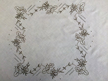 Load image into Gallery viewer, Machine Embroidered Vintage Ivory/Ecru Openwork Tablecloth