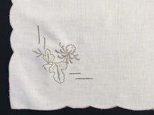 Load image into Gallery viewer, Machine Embroidered Vintage Ivory/Ecru Openwork Tablecloth