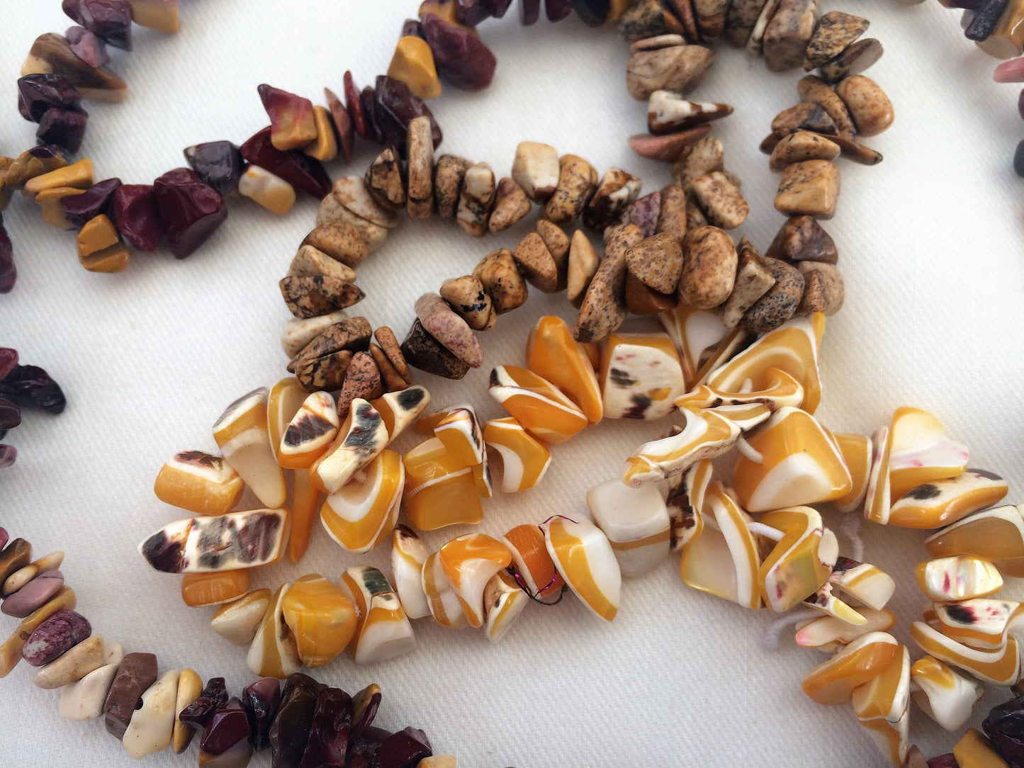 Tiger Eye Chip Necklace with Two Bracelets