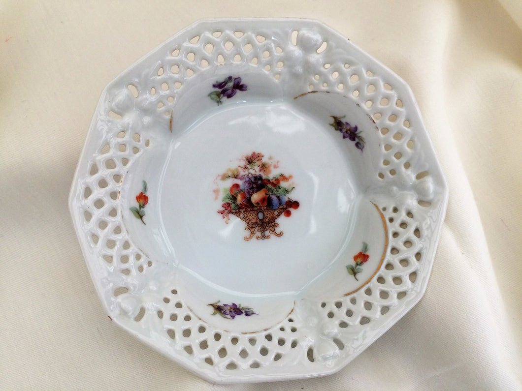 Arzberg Bavaria Fine Bone China Dish with Fruit Bowl - Violets Pattern