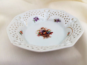 Arzberg Bavaria Fine Bone China Dish with Fruit Bowl - Violets Pattern