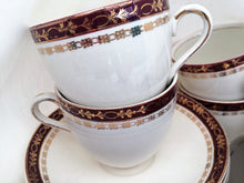 Load image into Gallery viewer, Alfred Meakin (UK) Maroon and Gold Vintage Tea Set 18 Pieces