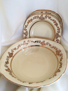 Alfred Meakin (England) 6 Piece Vintage Art Deco Compote Bowls Set