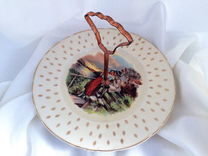 A J Wilkinson Honeyglaze One Tier Vintage Cake Plate with Rural Scene