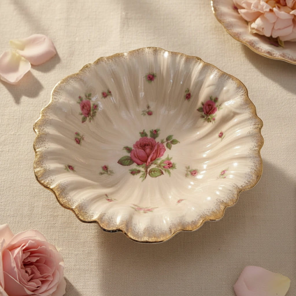 Crown Ducal Fluted Dark Ivory Snack/Fruit or Salad Bowl